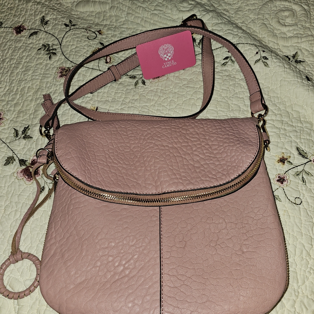 Vince Camuto Pink Crossbody Bag - 10" H X 10.5" W